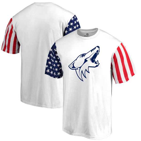 Men's Phoenix Coyotes Fanatics Branded Stars & Stripes T-Shirt White FengYun,We sell and wholesale Men's Phoenix Coyotes Fanatics Branded Stars & Stripes T-Shirt White FengYun on line form chian!